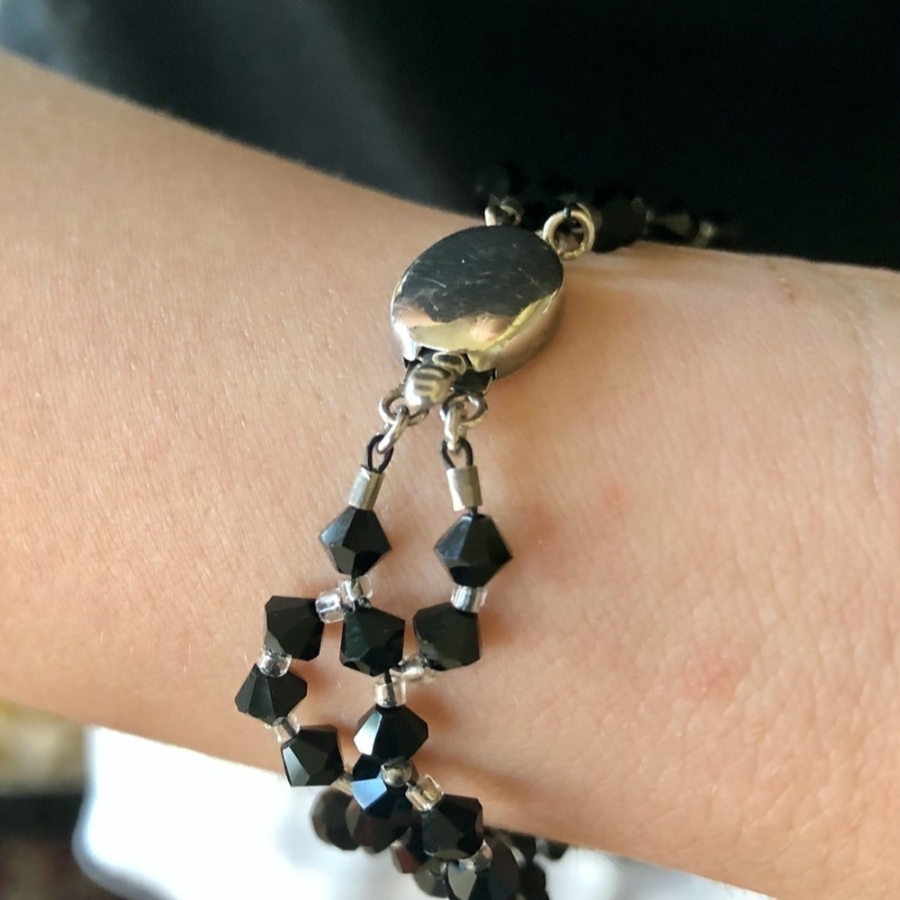 Handcrafted Bead Bracelet, Sterling Silver Clasp - Picture 3 of 6